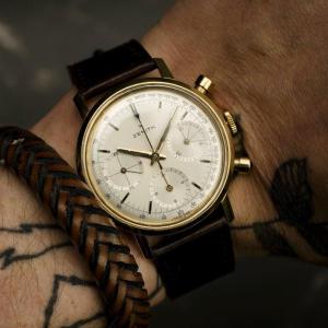 Zenith Stellina Chronograph Tricompax Yellow Gold 18 Kts Cal.146hp -1960- 