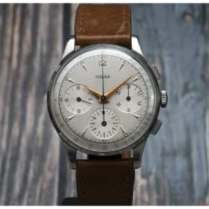 Jaeger Lecoultre Chronographe Tricompax Acier Jumbo -1950-