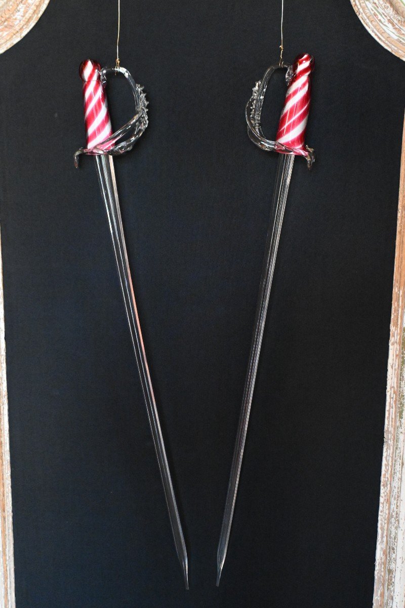 Pair Of Murano Glass Swords-photo-2