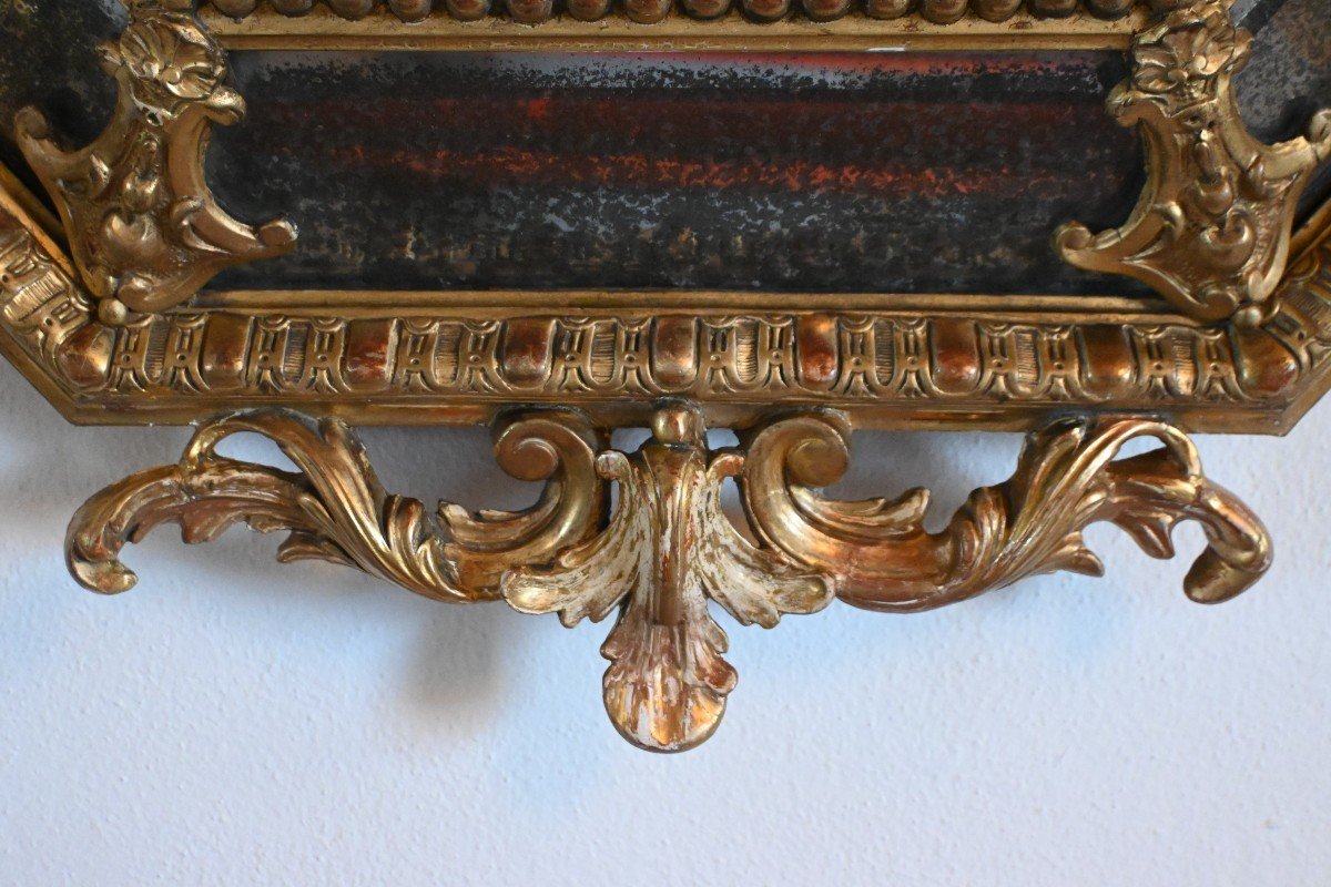 Grand Miroir bois Doré octogonal XIXème siècle -photo-3