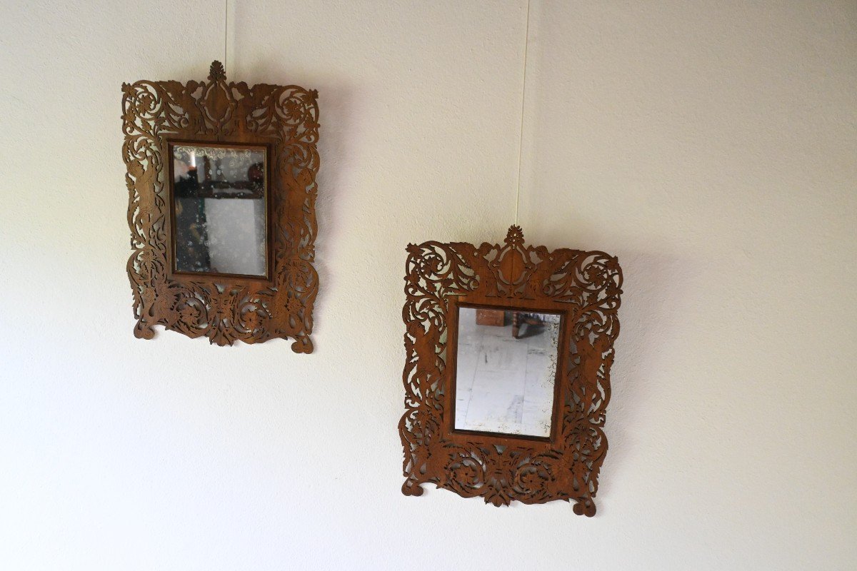 Pair Of 1900s Mirrored Frames