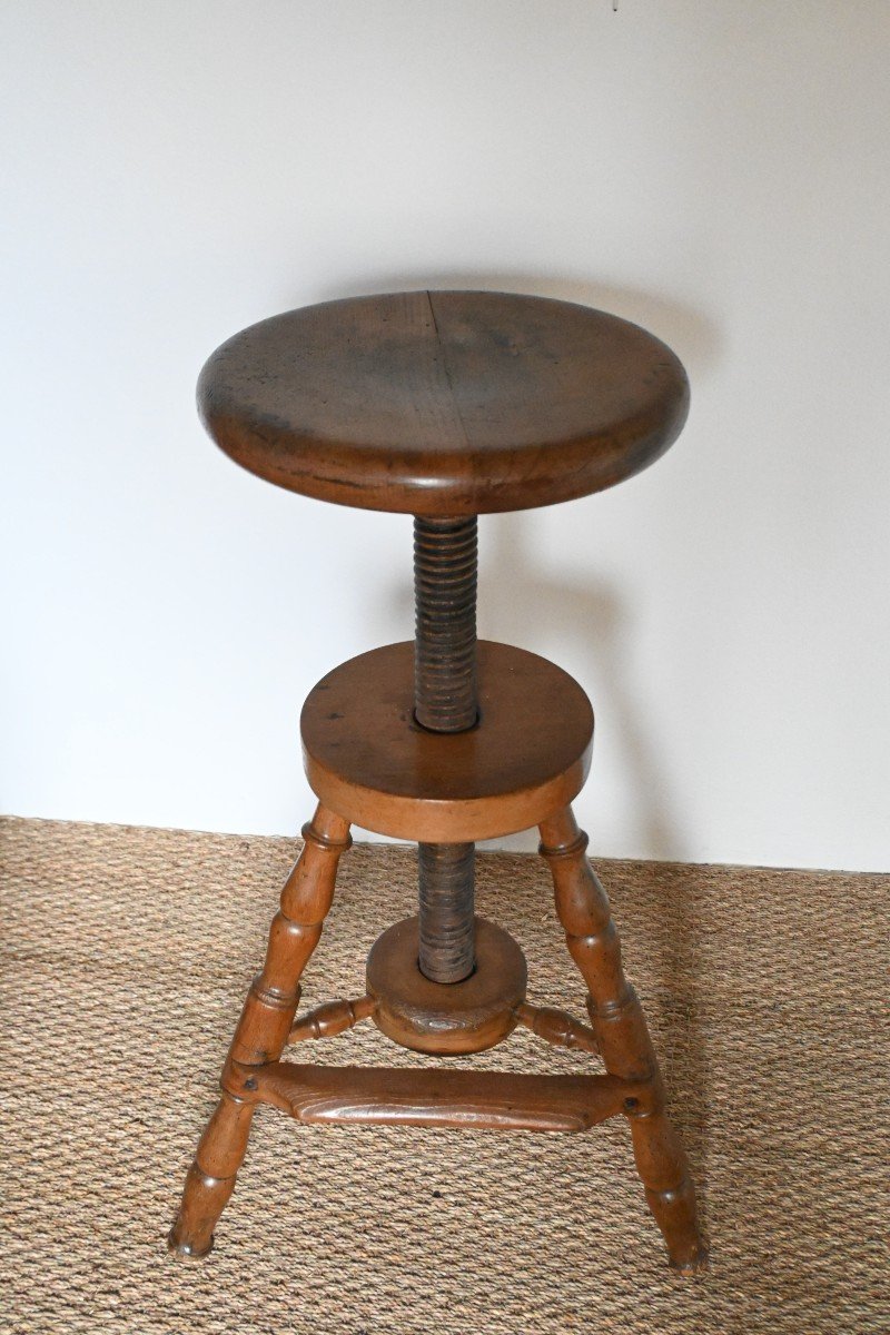 Elegant Tabouret à vis  d'horloger d'époque Milieu 19ème Siècle