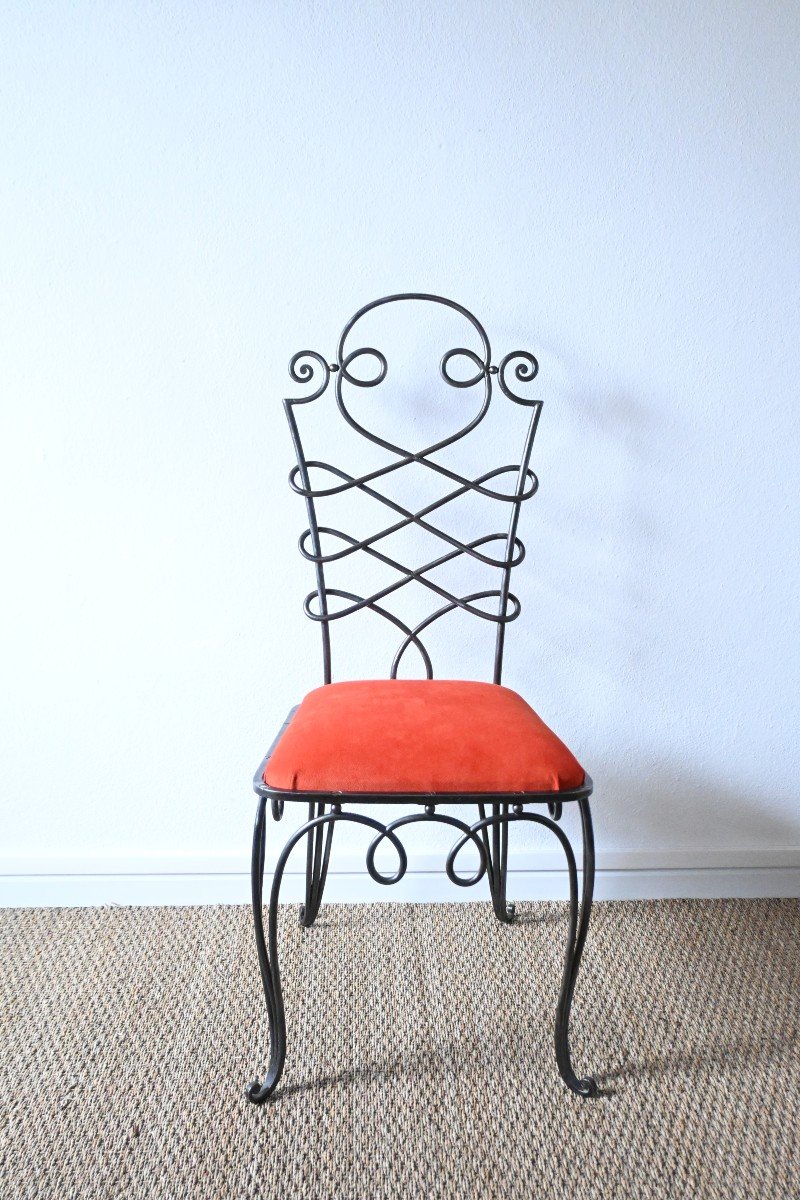 Wrought Iron Chair René Drouet 1940-1950