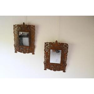 Pair Of 1900s Mirrored Frames