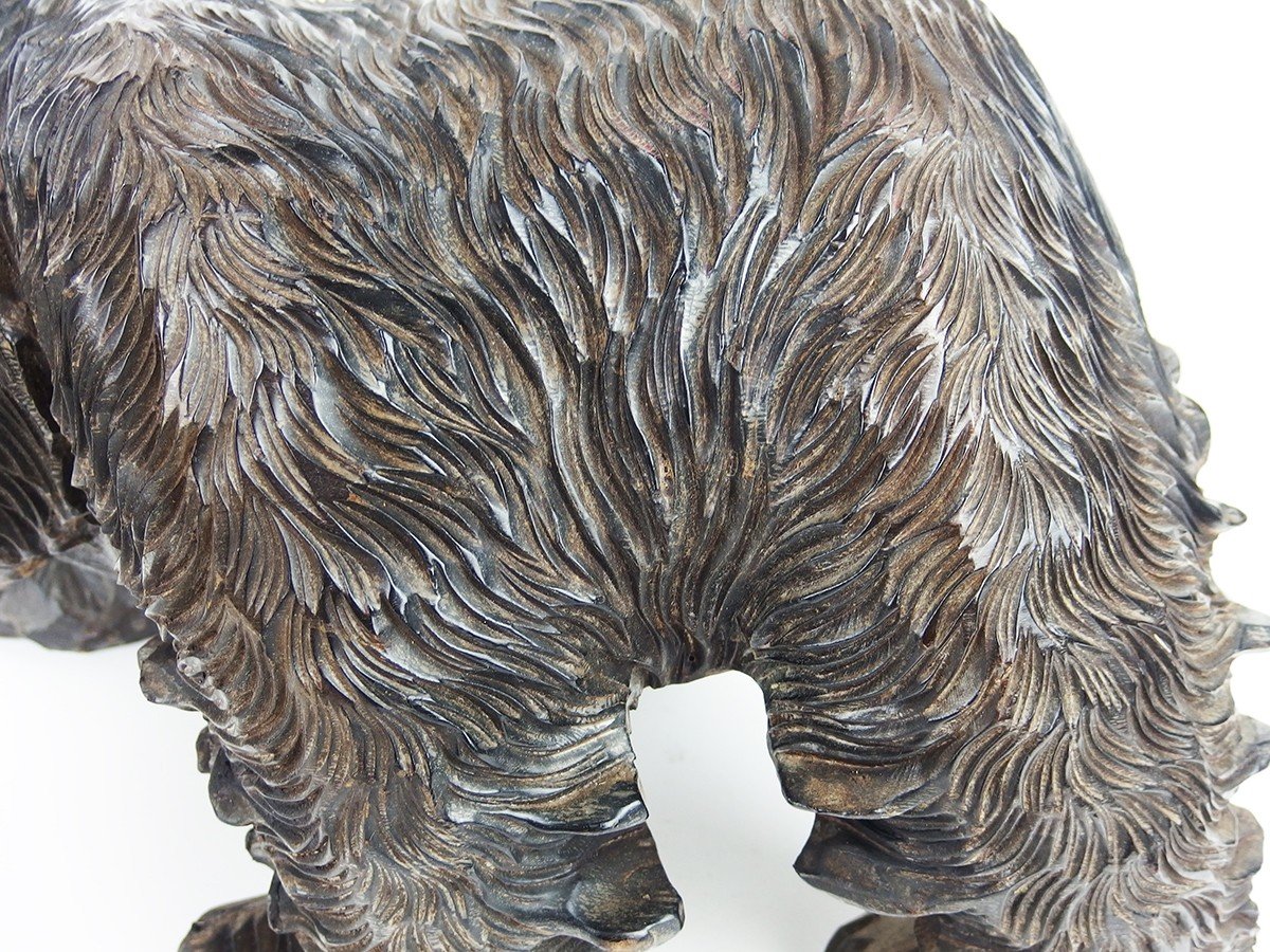 Ours Aïnou En Bois Sculpté-photo-4