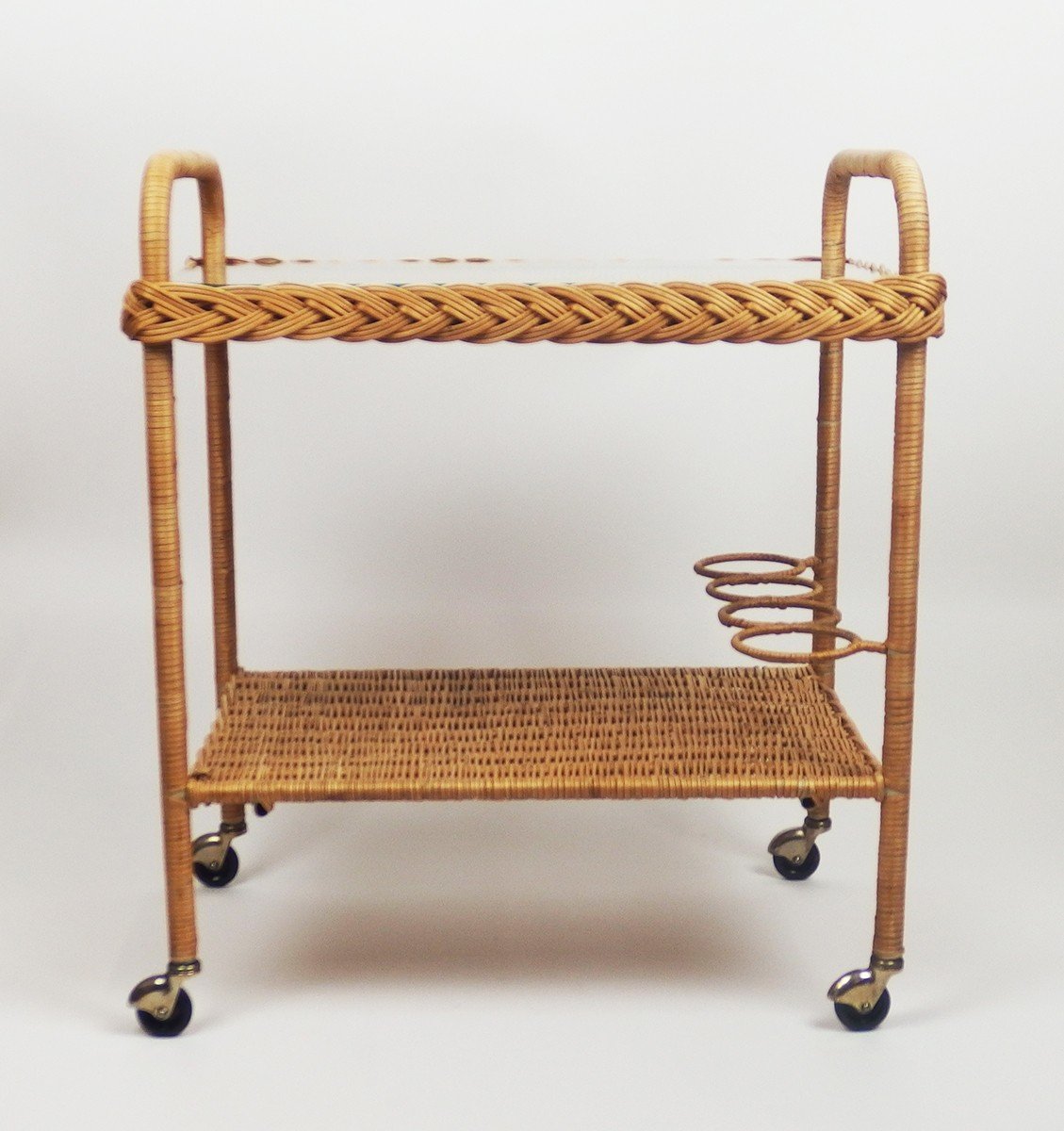 1960s Rattan Trolley-photo-4