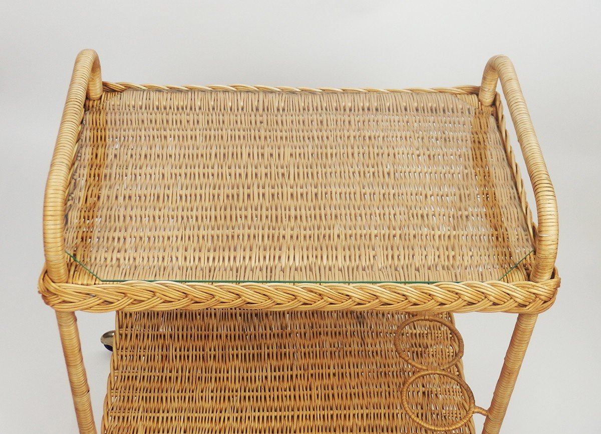 1960s Rattan Trolley-photo-5