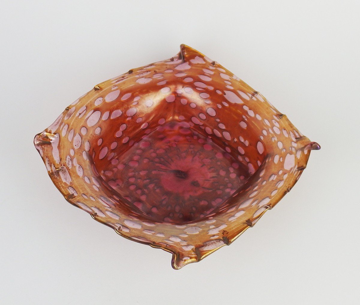 "orbulin"or "diaspora" Glass Bowl By Loetz -photo-3