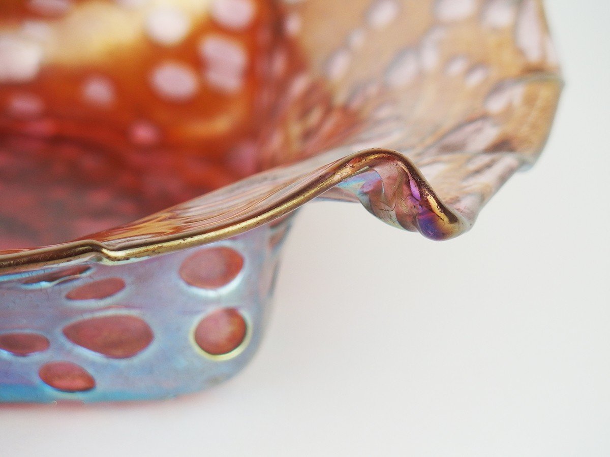 "orbulin"or "diaspora" Glass Bowl By Loetz -photo-3