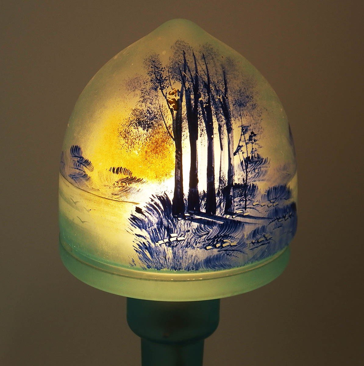 Painted Glass Mushroom Table Lamp-photo-4