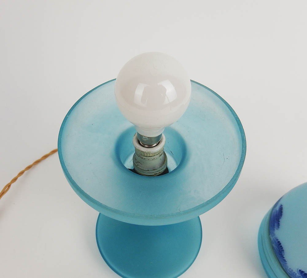 Painted Glass Mushroom Table Lamp-photo-6