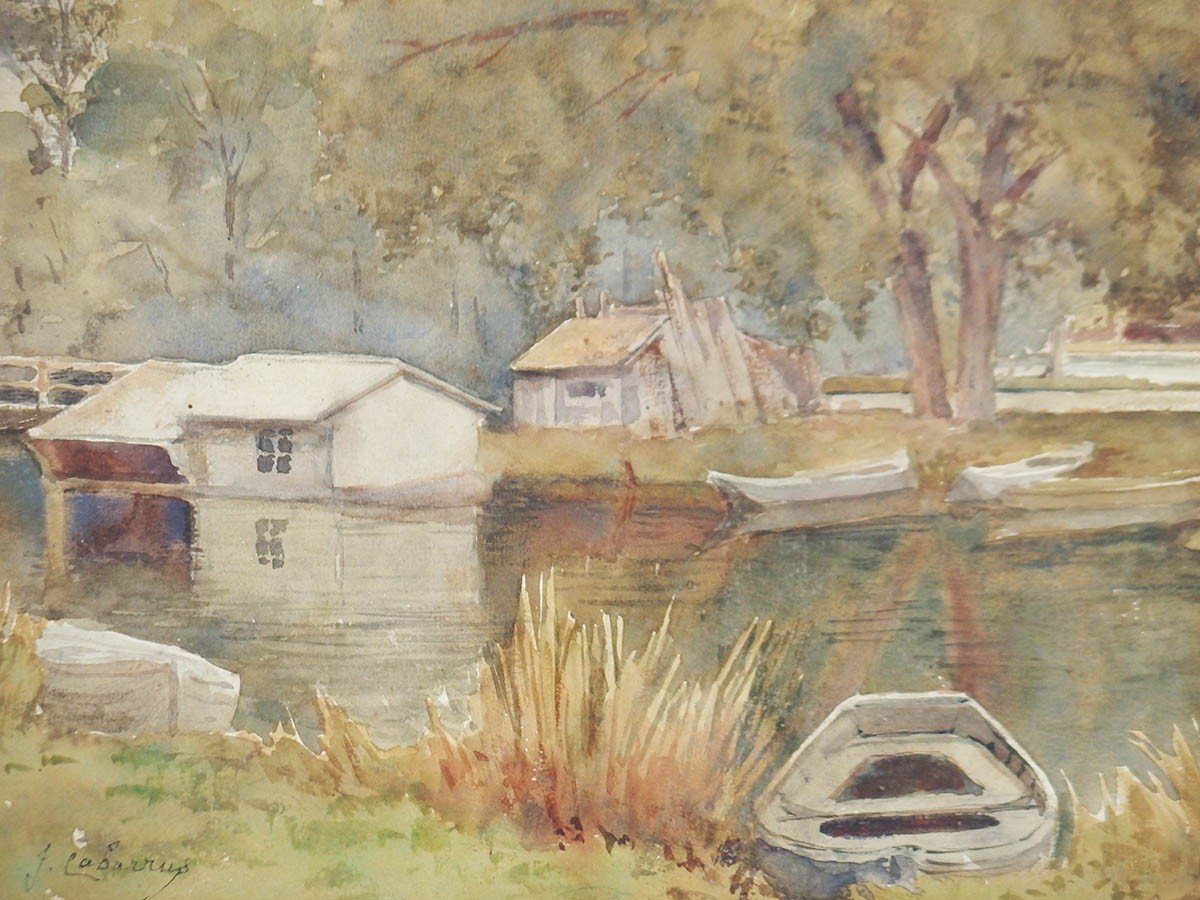 "Bord De Rivière"Aquarelle Par Jenika Cabarrus-photo-2