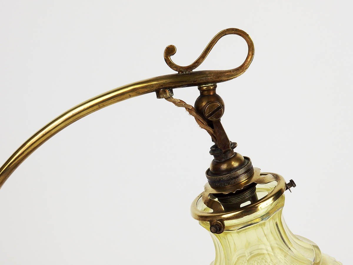 Lampe 1900 En Laiton Et Verre-photo-2