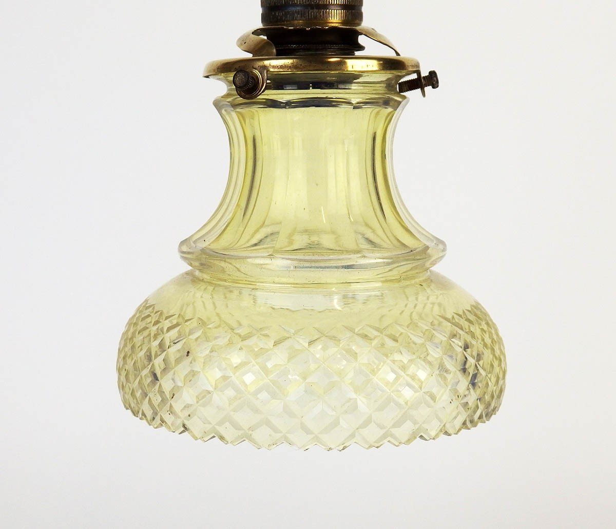 Lampe 1900 En Laiton Et Verre-photo-3