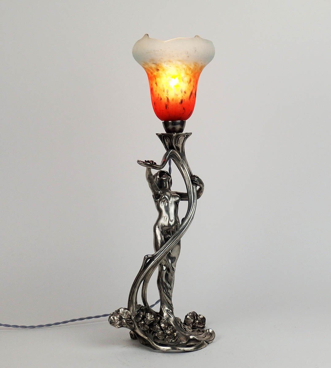 Lampe Art Nouveau Par Saglier-photo-8