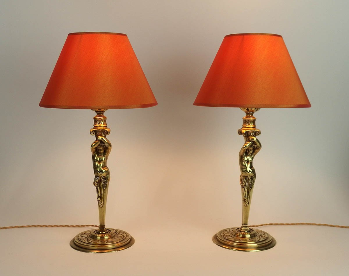 Pair Of Napoleon III Bronze Table Lamps-photo-2