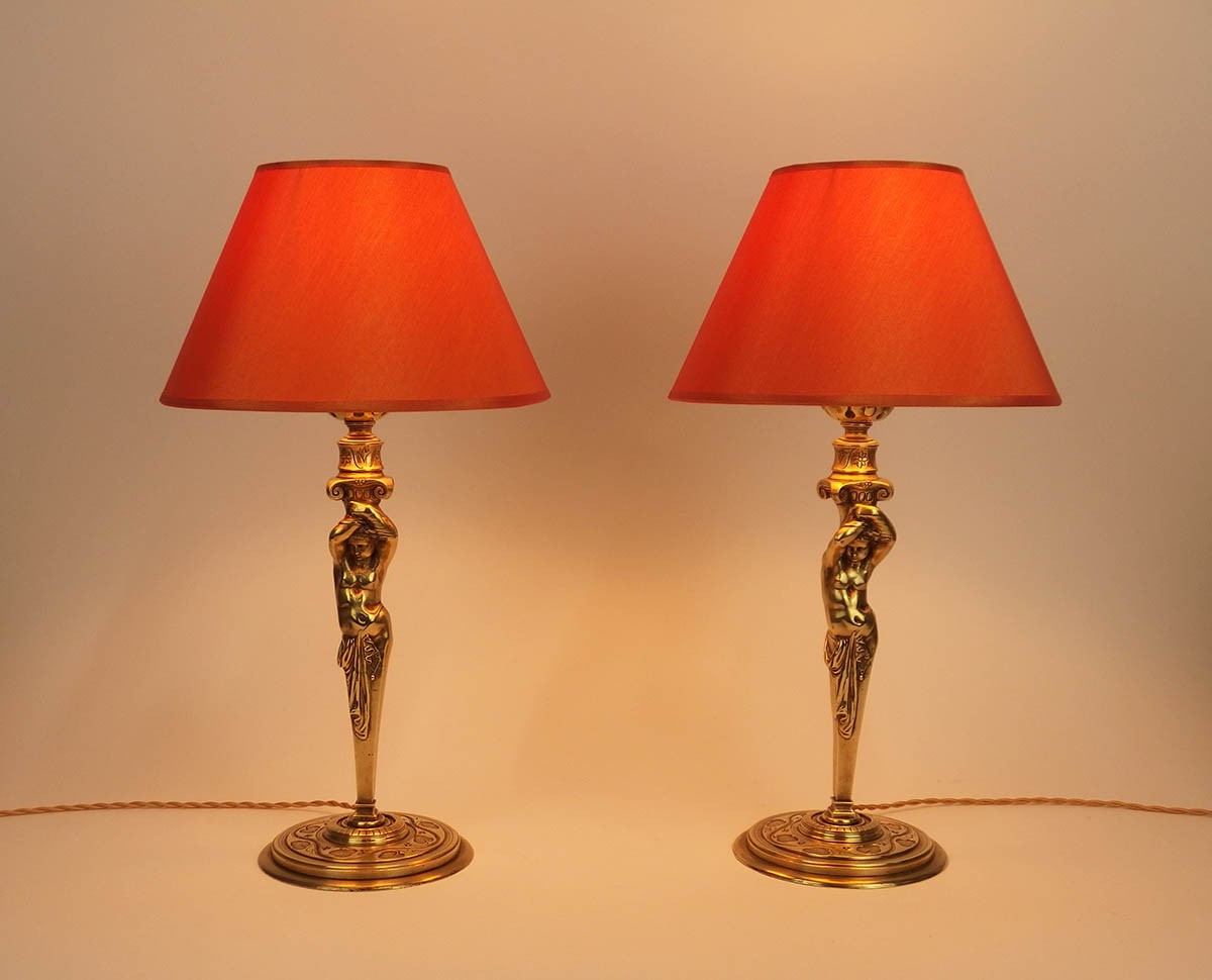 Pair Of Napoleon III Bronze Table Lamps-photo-3