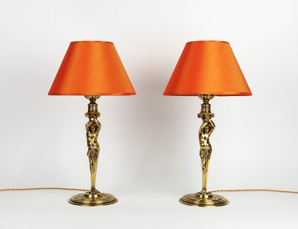 Pair Of Napoleon III Bronze Table Lamps