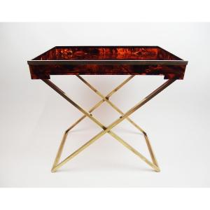 Tea Table In Lucite And Brass 1970