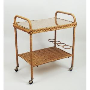 1960s Rattan Trolley