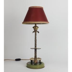 Lampe  En Bronze Asie début vingtième siècle 