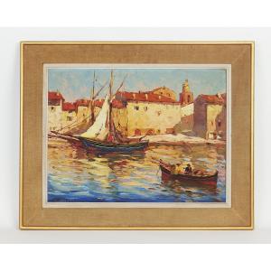 Painting "port Of Saint-florent" By Tony Cardella