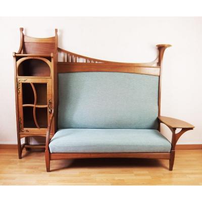 Art Nouveau Sofa Bookcase By Gustave Serrurier Bovy