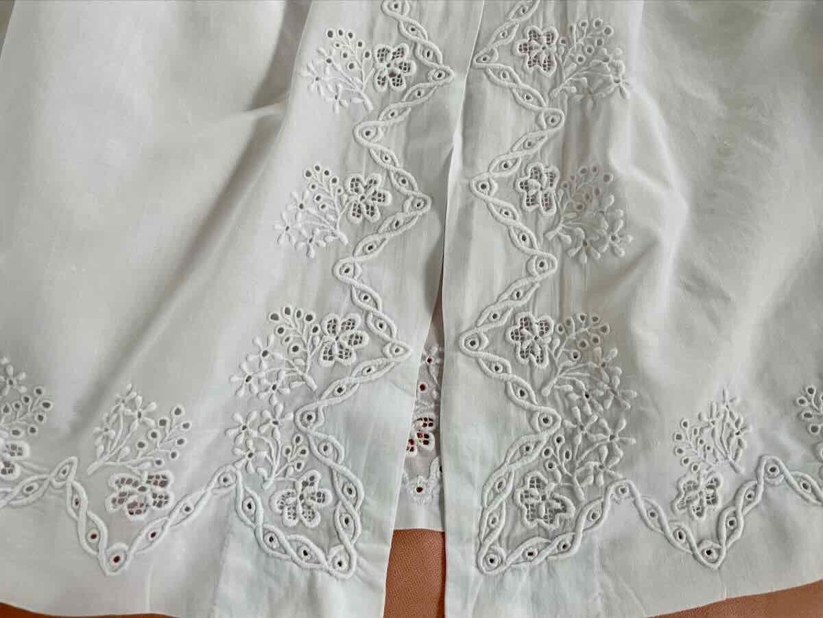 Morning Blouse With Sumptuous Hand Embroidery On Linen Canvas - Antique Linen-photo-3