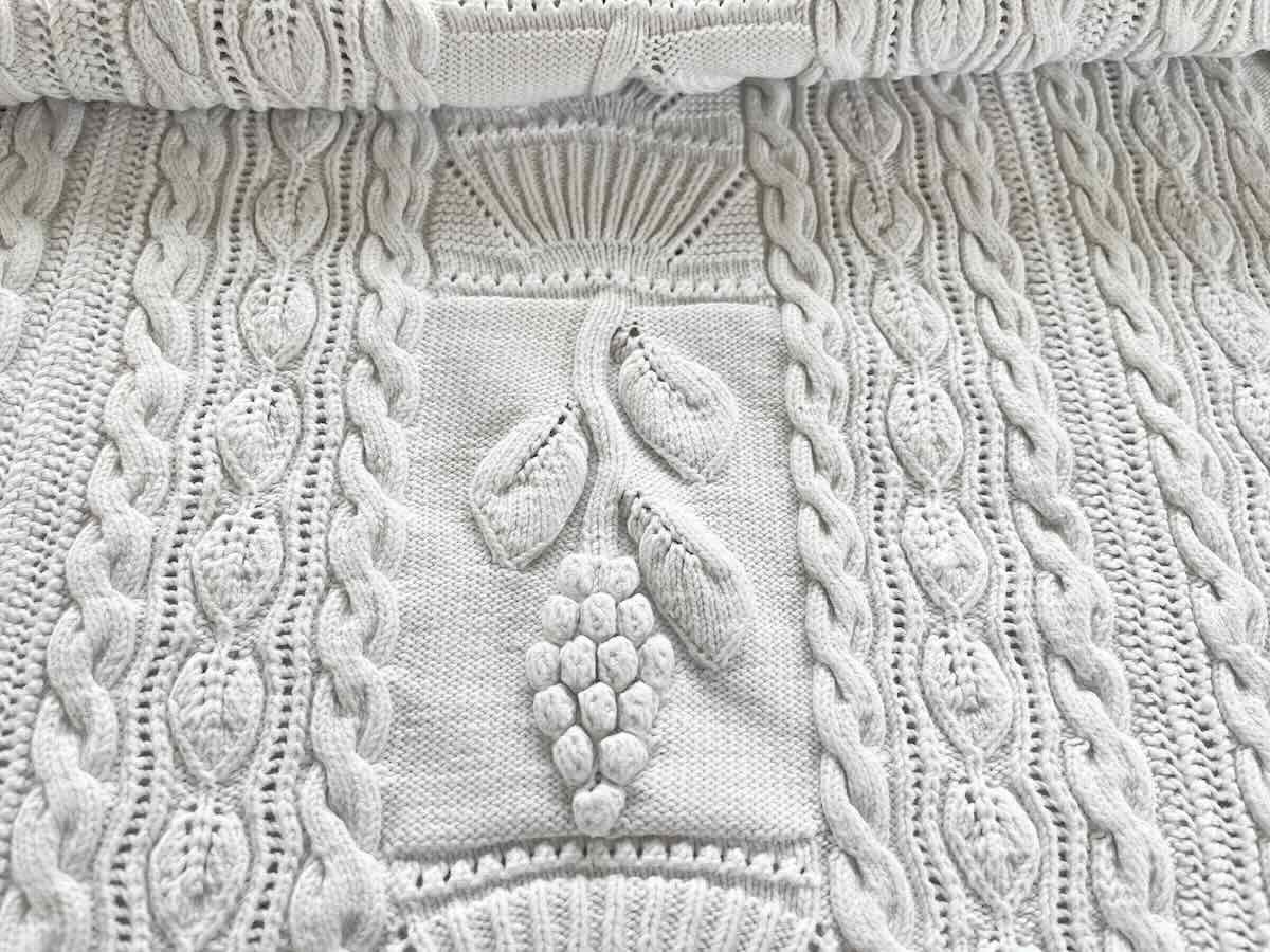 Couverture, Courtepointe Aux Aiguilles ,main, Fil Coton Avec Motifs De Raisins - Linge Ancien-photo-2