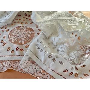 Wonderful Hand Embroidered Tablecloth With Impressive Embroidery On Fine Linen Canvas, Old Linen