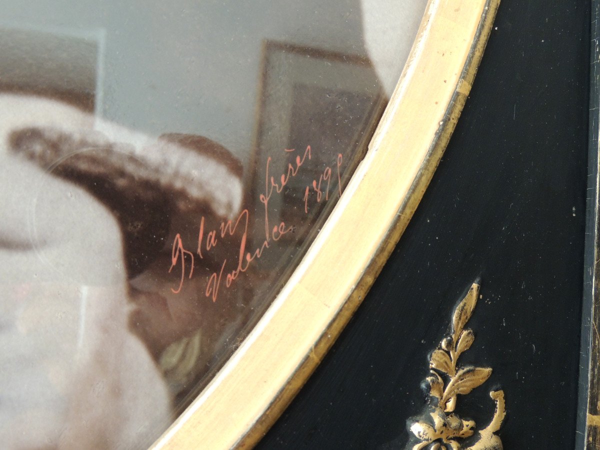 Pair Of Napoleon III Oval Frames, Photos Of The Blain Brothers In Valence 1897, 19th Century-photo-5