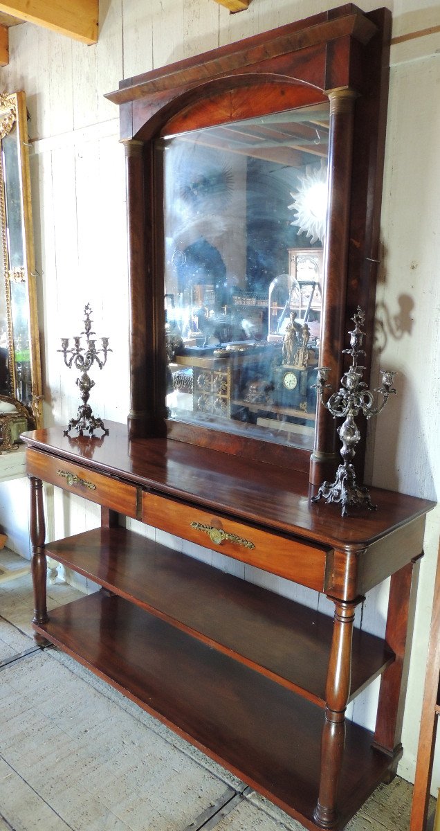 Mahogany Empire Console, Empire Set, 19th Century-photo-3