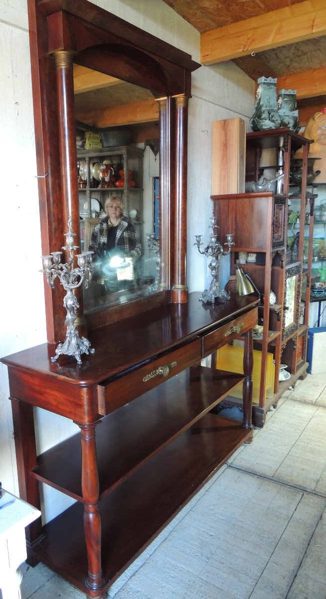 Mahogany Empire Console, Empire Set, 19th Century-photo-1