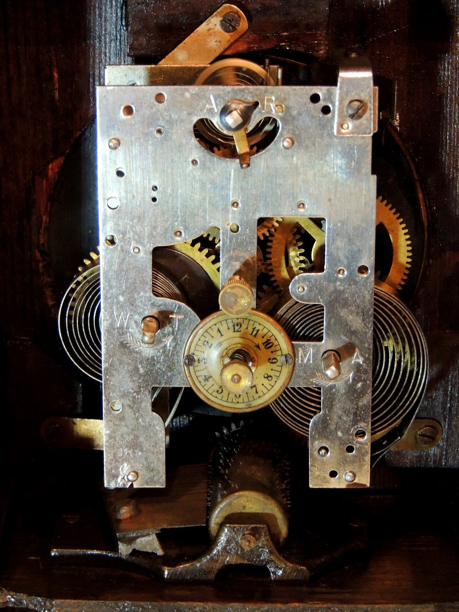 Music Box Clock, Cylinder And Comb Model, Henry II Style, 19th-photo-2