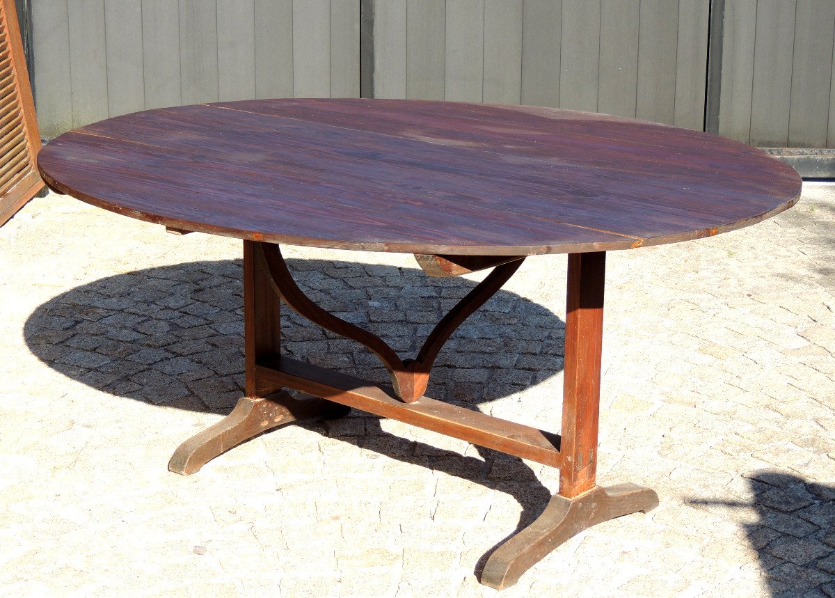 Winegrower's Table, Tilting Harvest Table, Large South West Fir Table, 19th -photo-2