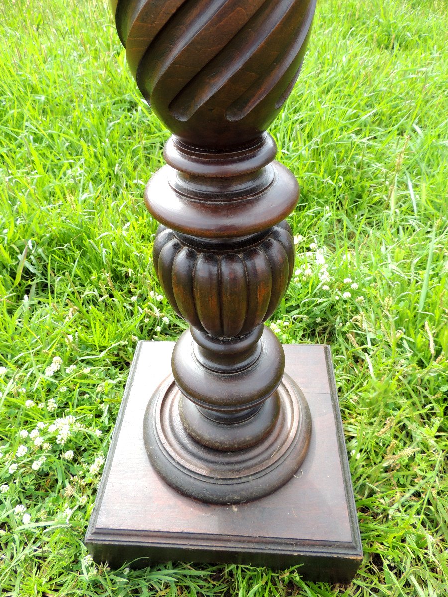 Bolster, Marble Top, Stained Wood, 19th Century-photo-4