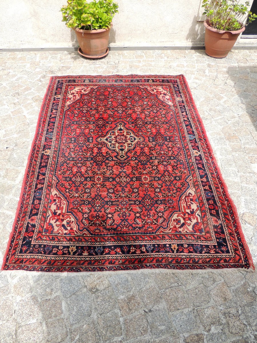 Iran Rug, Handmade Wool On Cotton Kachan Rug, 50s - 60s, 20th Century -photo-2