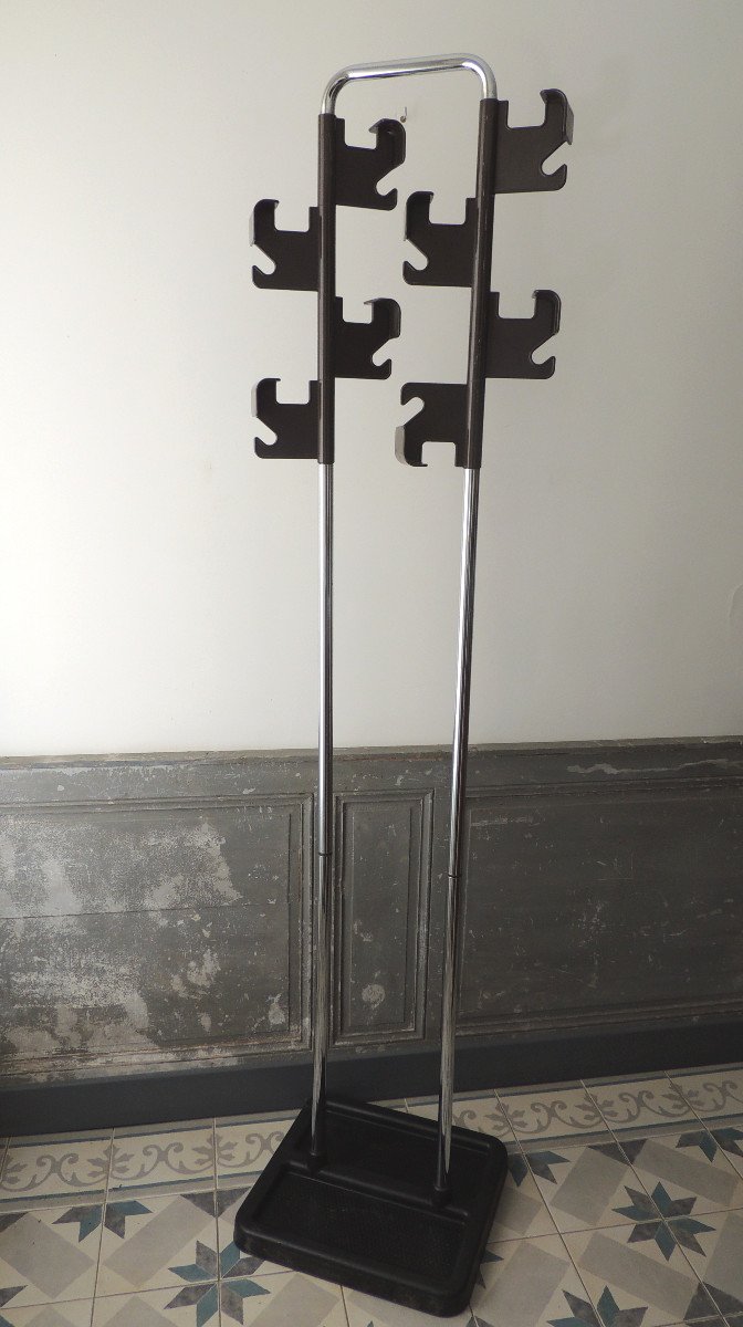 Coat Racks By Jean Pierre Vitrac For Manade, 8 Coat Hooks, In Metal And Plastic, 20th-photo-2