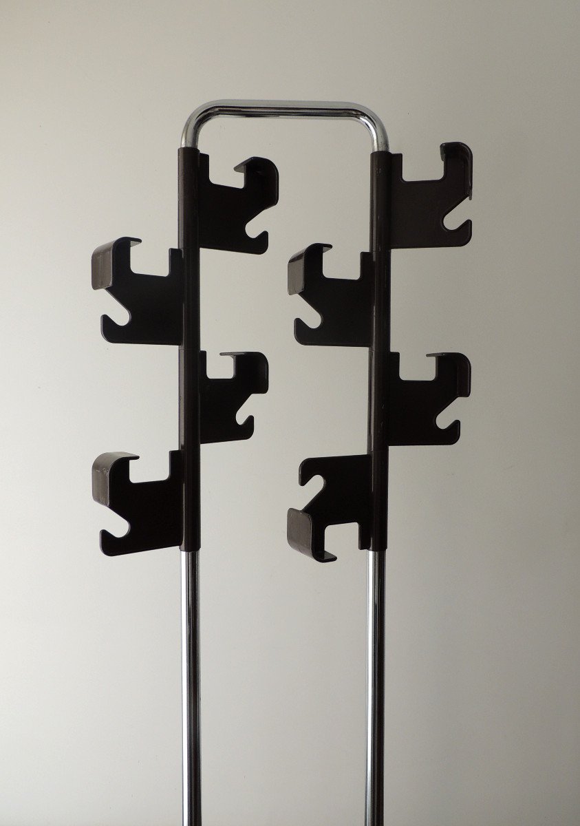Coat Racks By Jean Pierre Vitrac For Manade, 8 Coat Hooks, In Metal And Plastic, 20th-photo-3