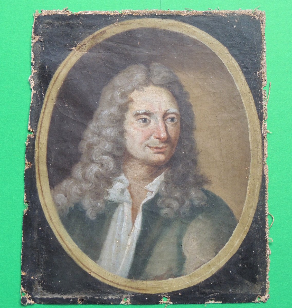 Portrait De Nicolas Boileau Dit Despreaux ( 1636 - 1711 ) ,peinture à Huile Sur Toile , 18 ème 