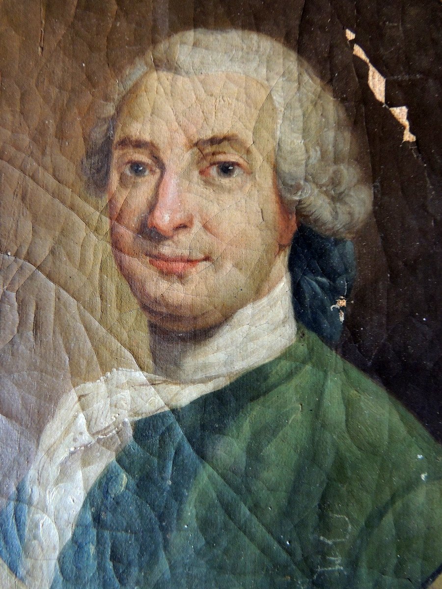 Portrait Of Georges Louis De Buffon (1707-1788) Oil Painting On Canvas From The 18th Century-photo-1