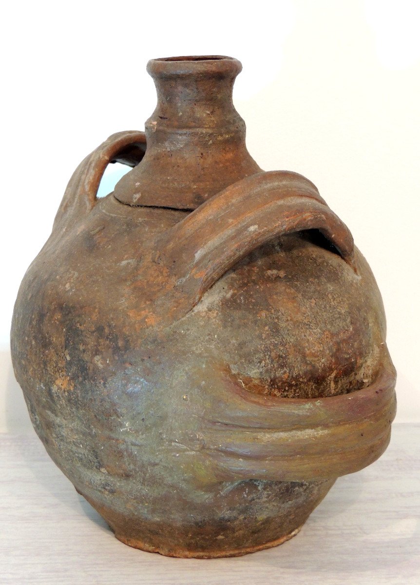 Pottery, Terracotta Passerby Gourd From The South West Of France, 18th Century-photo-3