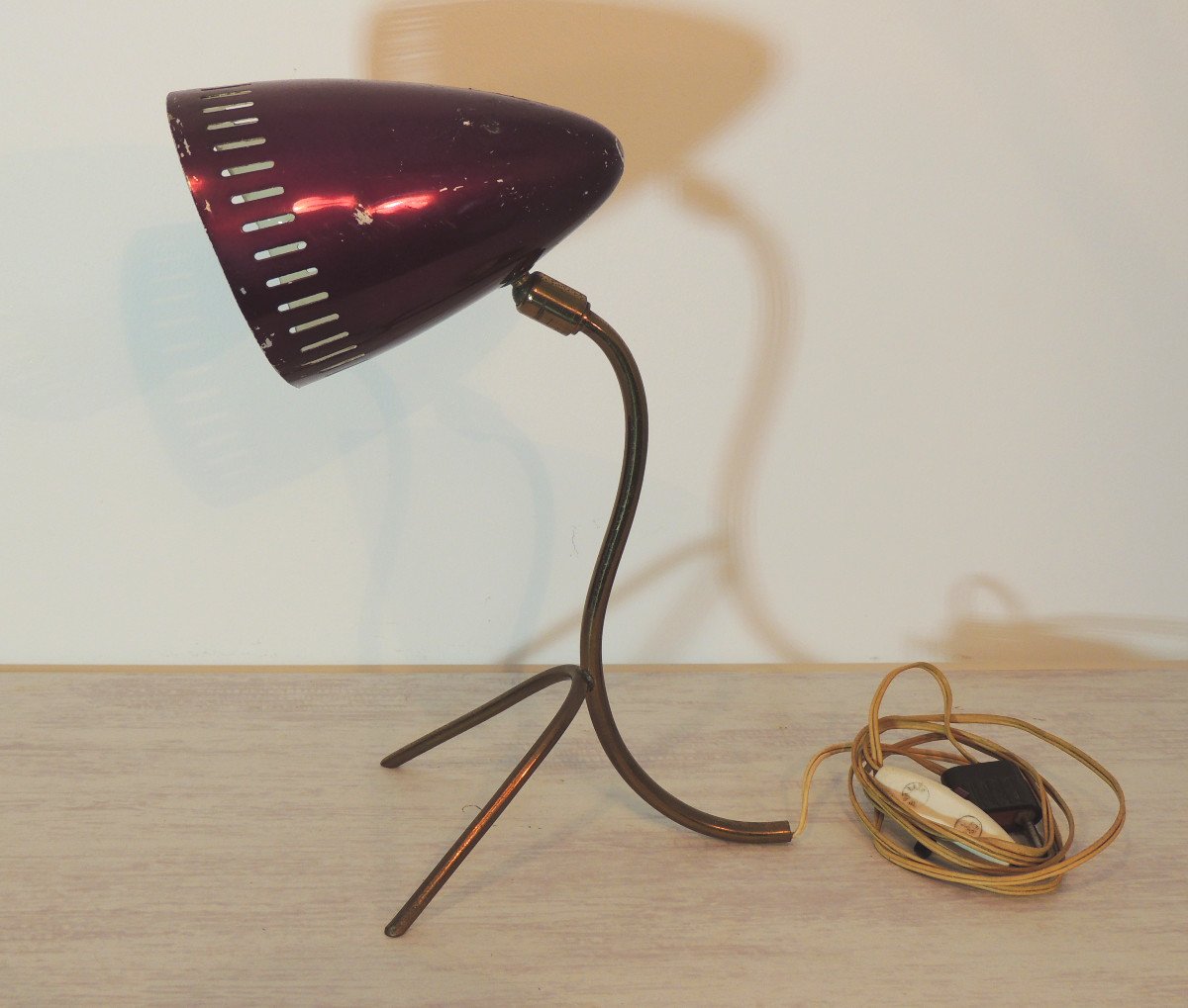 Desk Lamp, Cocotte Lamp Tripod Model, Lampshade In Lacquered Aluminum, 1950s-photo-4