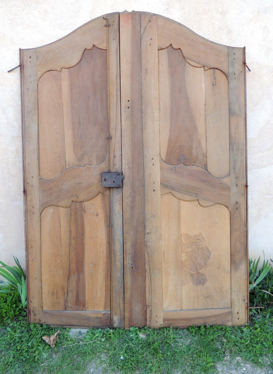 Paire De Portes d'Armoire En Noyer Louis XV , Région Bordelaise ,  18 ème -photo-3