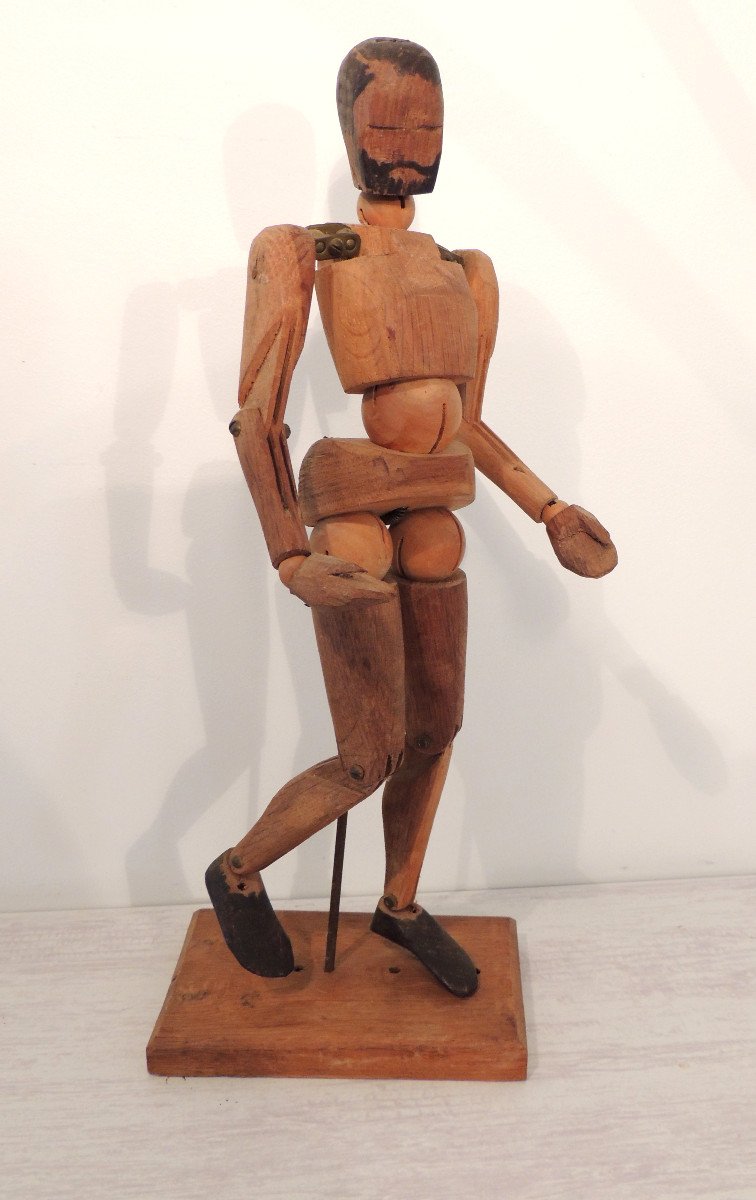 Antique Mannequin, Articulated Wooden Painter's Mannequin, 19th Century 