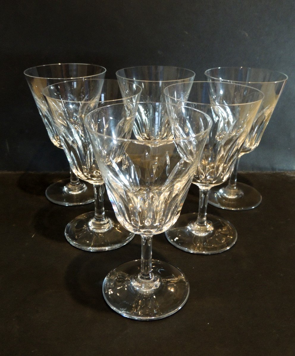 Baccarat Crystal Glasses, 25 Pieces All Signed In Perfect Condition, 20th Century Glass Service-photo-3