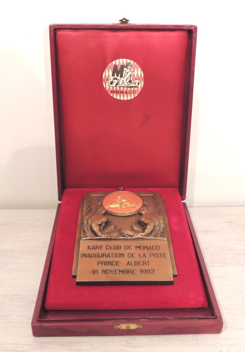 Médaille , Trophé , Sport Mécanique , Kart Club De Monaco De 1962 , dans son écrin , 20 ème -photo-3