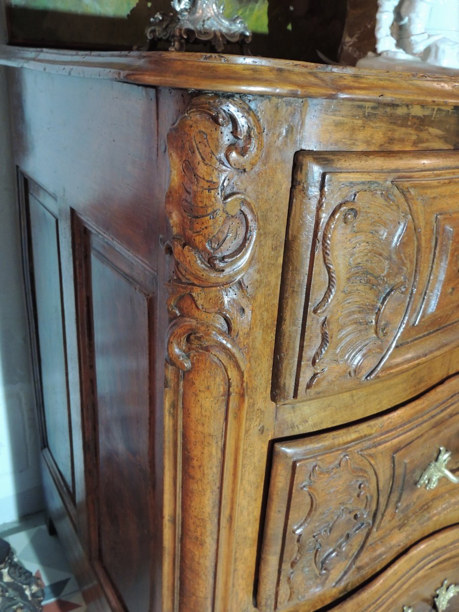 Lyonnaise Commode In Walnut 18th Century.-photo-1