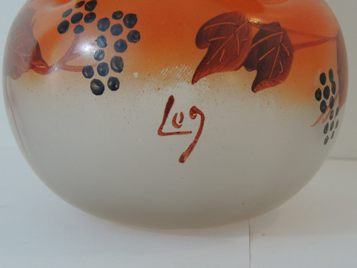Vase Boule Legras En Verre émaillé , Art Déco, 20ème-photo-2