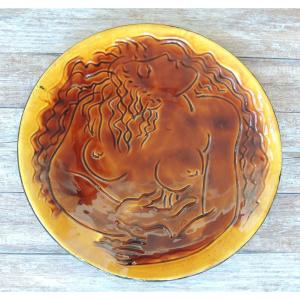 Ceramic Dish By Hans Erni (1909 - 2015), Zodiac Sign From 1970, 20th Century